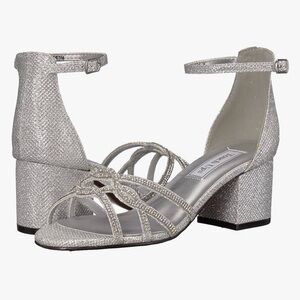 Touch Ups Glittering Silver Strappy Zoey Heels